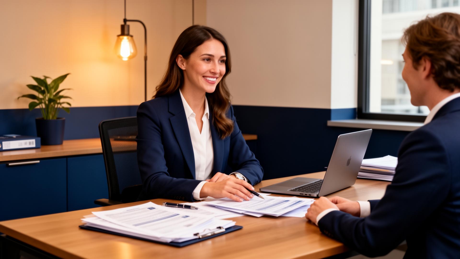 Tax preparer helping a client in Conroe, TX